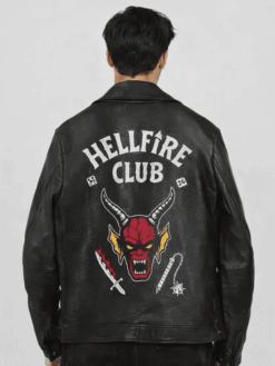 Stranger Things Hellfire Club Biker Leather Jacket