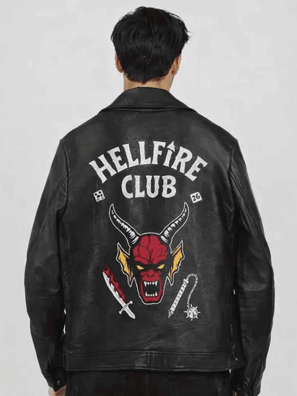 Outwear Legacy Stranger Things Hellfire Club Biker Leather Jacket